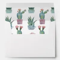 Rustic Blush Cacti Botanical Nature Desert Wedding Envelope