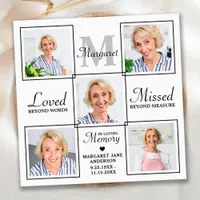 Memorial Elegant Photo Collage Sympathy Funeral Thank You Card