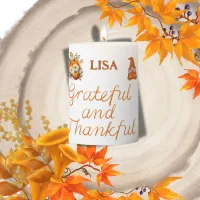 Grateful and Thankful Name Monogram | Pillar Candle