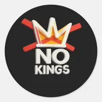 No Kings Anti Minimal Clean Design Classic Round Sticker
