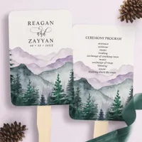 Misty Mountain Romance Wedding Program Hand Fan