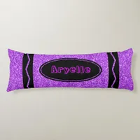 Violet Purple Glitter Crayon Your Name Body Pillow