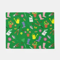 Gardening Pattern on Green Doormat