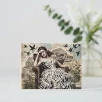 Funny Quote Vintage Woman in a Fork Dress  Postcard