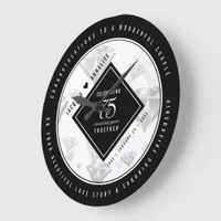 Elegant 75th Diamond Wedding Anniversary Large Clock