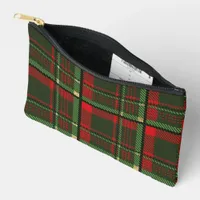 Beautiful Red and Green Plaid Pattern Accessory Pouch