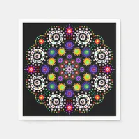 Psychedelic Dot Mandala   Napkins