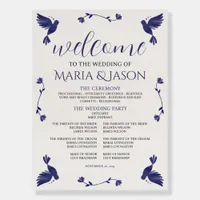 Mexican Indigo Purple Minimalist Wedding Program Foam Board