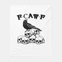 Gothic Crow F Caw F Raven Skull Halloween Graphic  Fleece Blanket