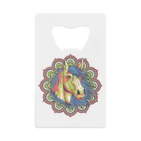 Horse Mandala Credit Card Bottle Opener