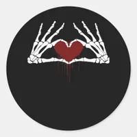 To Death  - Skeleton Heart Hands Classic Round Sticker