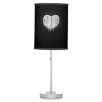 Monochrome Skeleton Hand With Heart Classic Table Lamp