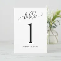 Wedding Table Numbers Fun Swirly Calligraphy