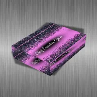 Monogrammed Name Black Glitter on Hot Pink | Paperweight