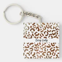 Sexy Lady Big Cat Print Abstract Keychain