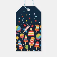 Night Sky Blue with Colorful Popsicles and stars Gift Tags