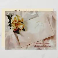 Elegant Ivory Yellow Roses Rehearsal Dinner H Card