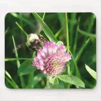 Bumble Bee on Red Clover Mouse Pad