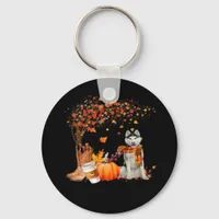 It’s Fall Y’all Dog Autumn Aesthetic Style Keychain
