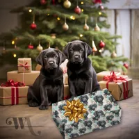 Dog Pastel Holiday Black Lab Sm Wrapping Paper
