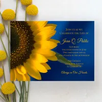 Sunflower on Blue Celebration of Life Memorial Invitation