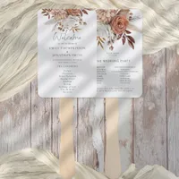 Rustic Terracotta Florals Fall Wedding Program Hand Fan