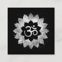 *~*  Energy Healing Lotus Mandala Aum Om Symbol Square Business Card