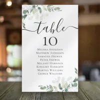 BUDGET Table No Seating Chart Menu Card