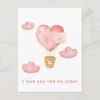 Cute Hearts Hot Air Balloon Valentines Card