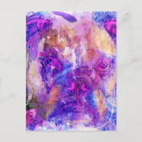 Bulldog Mixed Media Postcard