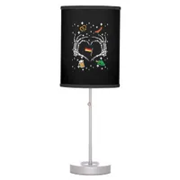 Oktoberfest Skeleton Hand Heart Flag German  Table Lamp