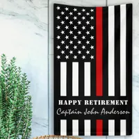 Firefighter Retirement Party Thin Red Line Banner