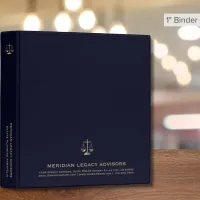 Elegant Navy Justice Scale Logo Estate Planning 3 Ring Binder