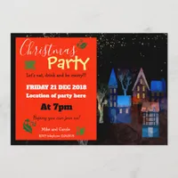 Christmas Party Magical Night Scene Invitation