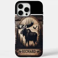 Personalized Moose Wood Sign iPhone 16 Pro Max Case