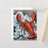 An Angry Maine Lobster Breaking Ice Postcard