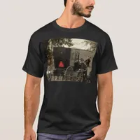 Amish Horse and Buggy Sepia Postcard Digital Art T-Shirt