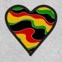 Love Jamaica Rasta Colored Heart Shaped Patch