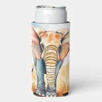 Adorable Watercolor Elephant Seltzer Can Cooler