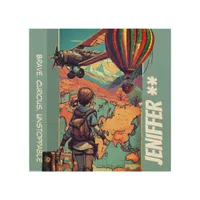Adventure Girl, Personalized Travel Theme Wood Wall Art