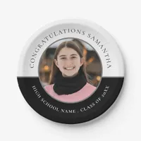 Congratulations Name Photo Custom Graduation Paper Plates