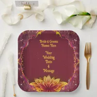 Floral Symphony: Wedding Elegance Collection Paper Plates