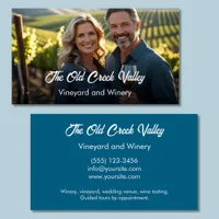 Modern photo vineyard winery business card