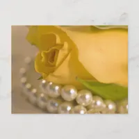 Yellow Rose and Pearls Postcard