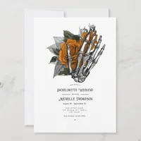 Orange Floral Gothic Bachelorette Weekend Invitation