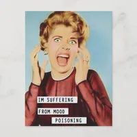 Funny Mood Poisioning Vintage Woman Postcard