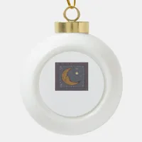 Whimsigoth Moon Classic Ceramic Ball Christmas Ornament