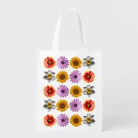 Cheerful Multicolor Flower Pattern Grocery Bag