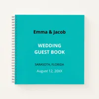 Modern Turquoise Wedding Guest Book