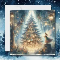 Little Christmas Fairy in an Enchanted Forest Card